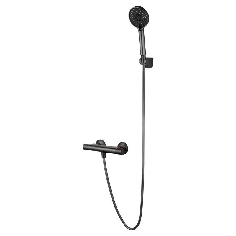 Изображение товара Смеситель для душа Wonzon & Woghand Inn WW-B2005-A-BGG, термостатический, с душевым гарнитуром, PVD темный графит