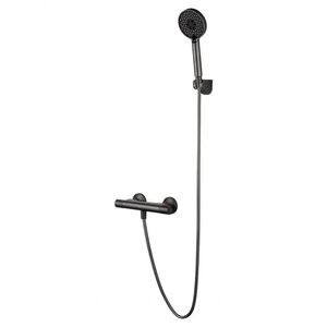Изображение товара Смеситель для душа Wonzon & Woghand Inn WW-B2005-A-BGG, термостатический, с душевым гарнитуром, PVD темный графит