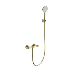 Изображение товара Смеситель Wonzon & Woghand Inn WW-B2063-A-BG с термостатом и душевым гарнитуром, золото брашированн