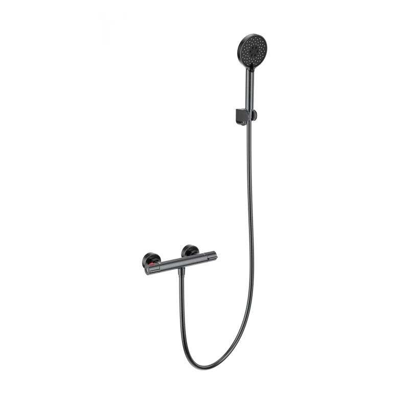Изображение товара Смеситель для душа Wonzon & Woghand Inn WW-B2063-A-BGG, термостатический, с душевым гарнитуром, PVD темный графит