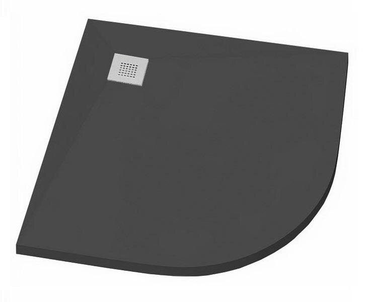Изображение товара Душевой поддон Bas Essentia R ЛП00316, 80 х 80 см, четверть круга, литьевой мрамор, чёрный