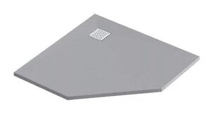 Изображение товара Душевой поддон Bas Essentia PNT ЛП00273, 90 х 90 см, пятиугольный, литьевой мрамор, графит