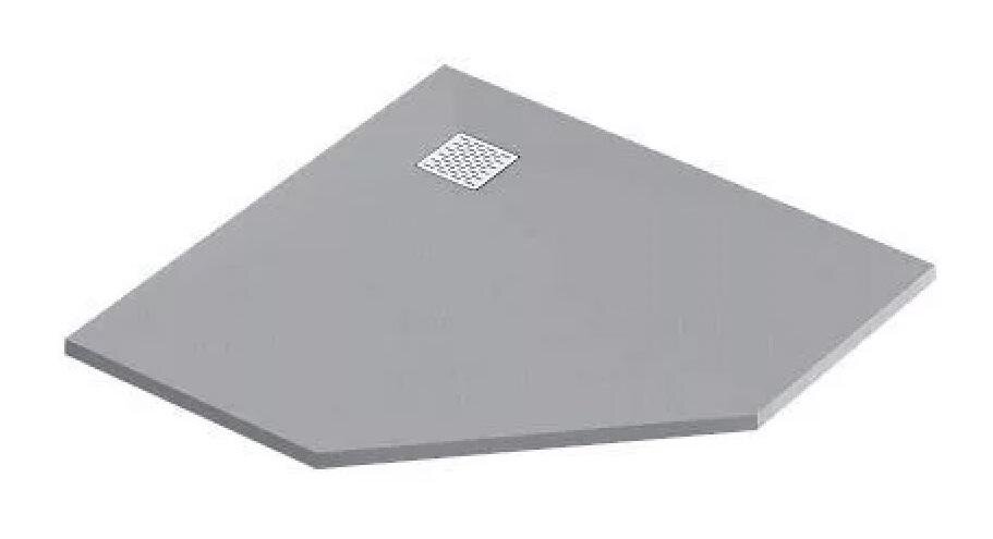 Изображение товара Душевой поддон Bas Essentia PNT ЛП00273, 90 х 90 см, пятиугольный, литьевой мрамор, графит