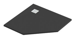 Изображение товара Душевой поддон Bas Essentia PNT ЛП00274, 90 х 90 см, пятиугольный, литьевой мрамор, чёрный