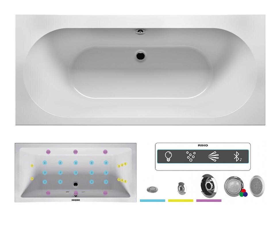 Изображение товара Ванна гидромассажная Riho Carolina 190 x 80 см, JOY2