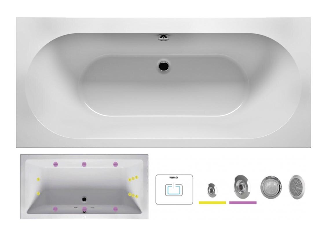 Изображение товара Гидромассажная ванна Riho Carolina 170x80 см, акрил, угловая