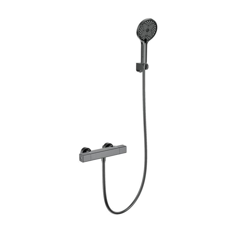 Изображение товара Смеситель для душа Wonzon & Woghand Stay WW-B2016-A-BGG, термостатический, с душевым гарнитуром, PVD темный графит