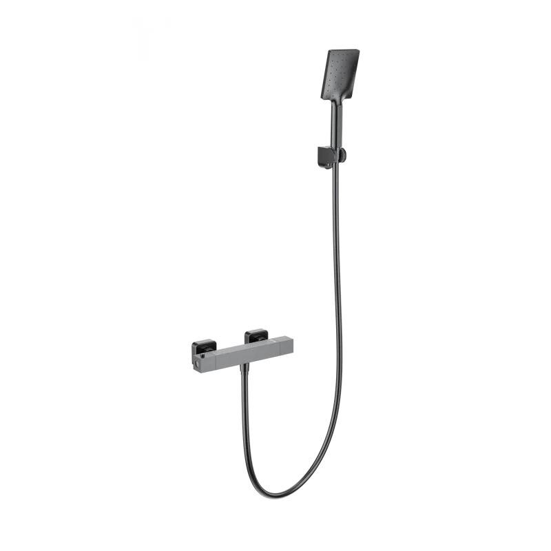 Изображение товара Смеситель для душа Wonzon & Woghand Stay WW-B2062-A-BGG, термостатический, с душевым гарнитуром, PVD темный графит
