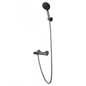 Изображение товара Смеситель для ванны и душа Wonzon & Woghand Muse Corno WW-A30902-BGG, с душевым гарнитуром, PVD темный графит
