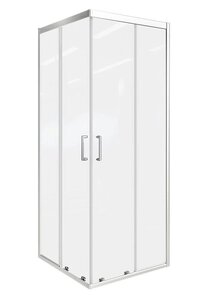 Изображение товара Good Door Cube CR-80-C-CH - квадратный уголок 80x80 см, прозрачное стекло, алюминиевый профиль хром