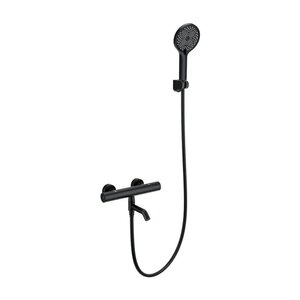 Изображение товара Смеситель для ванны и душа Wonzon & Woghand Inn WW-B3013-A1-MB, термостатический, с душевым гарнитуром, цвет черный матовый