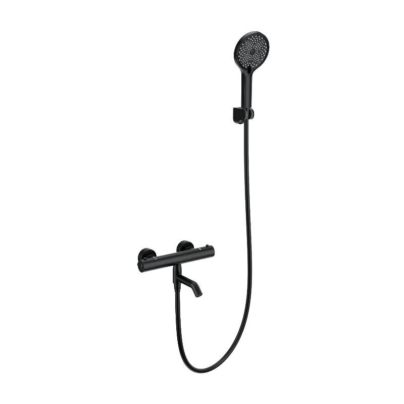 Изображение товара Смеситель для ванны и душа Wonzon & Woghand Inn WW-B2065-A1-MB, термостатический, с душевым гарнитуром, цвет черный матовый