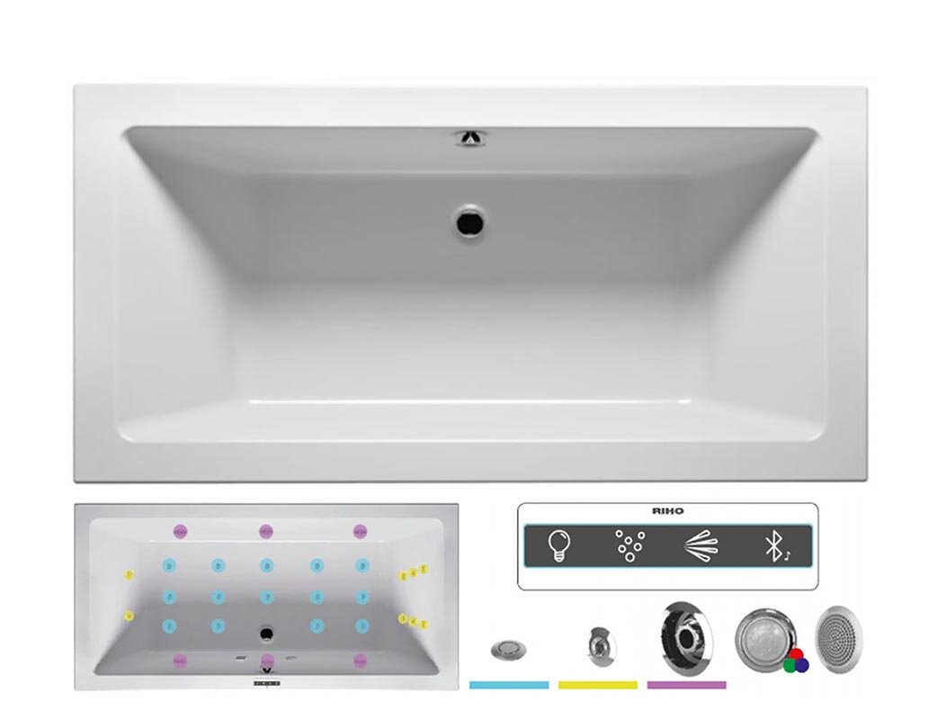 Изображение товара Riho Lugo JOY 170x75 - гидромассажная ванна с аудиосистемой Изображение товара Riho Lugo JOY 170x75 - гидромассажная ванна с аудиосистемой