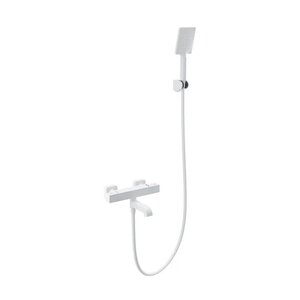 Изображение товара Смеситель для ванны и душа Wonzon & Woghand Stay WW-B2026-A1-MW, термостатический, с душевым гарнитуром, цвет белый матовый