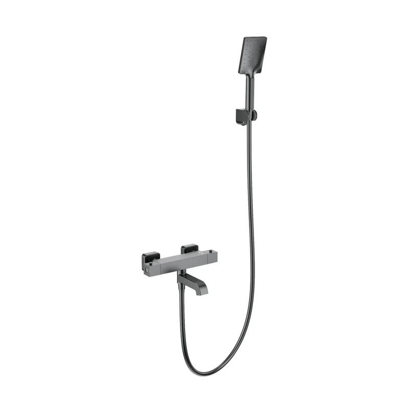 Изображение товара Смеситель для ванны и душа Wonzon & Woghand Stay WW-B2026-A1-BGG, термостатический, с душевым гарнитуром, PVD темный графит