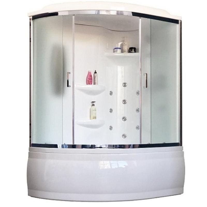 Изображение товара Душевой бокс Royal Bath ALP RB170ALP-C-CH-R, 170 х 100 см, правый, с гидромассажем, стекло рифленое, профиль хром