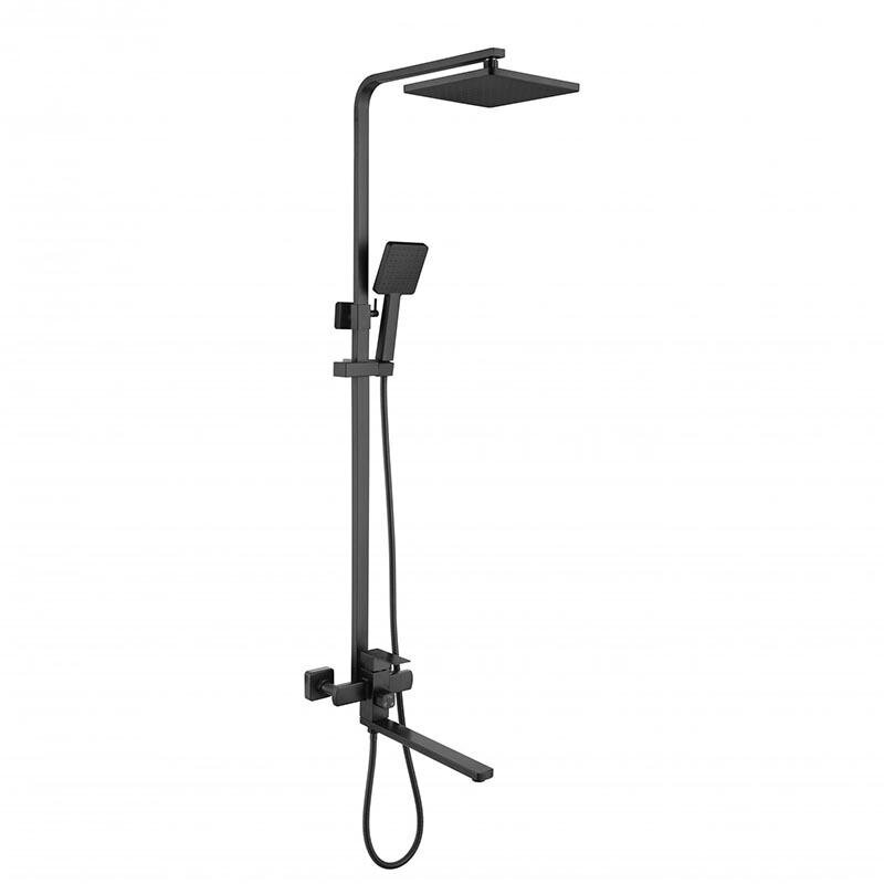 Изображение товара Душевая система Fmark FS8145-35H, с изливом, цвет черный матовый Изображение товара Душевая система Fmark FS8145-35H, с изливом, цвет черный матовый