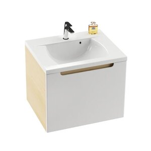 Изображение товара Тумба под раковину Ravak Classic 70 см белая и березовая влагостойкая