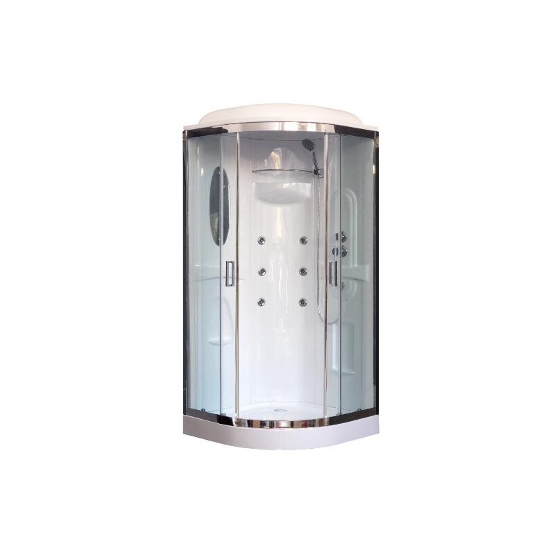 Изображение товара Душевая кабина Royal Bath HK RB90HK2-T-CH, 90 х 90 см, с гидромассажем, стекло прозрачное, профиль хром