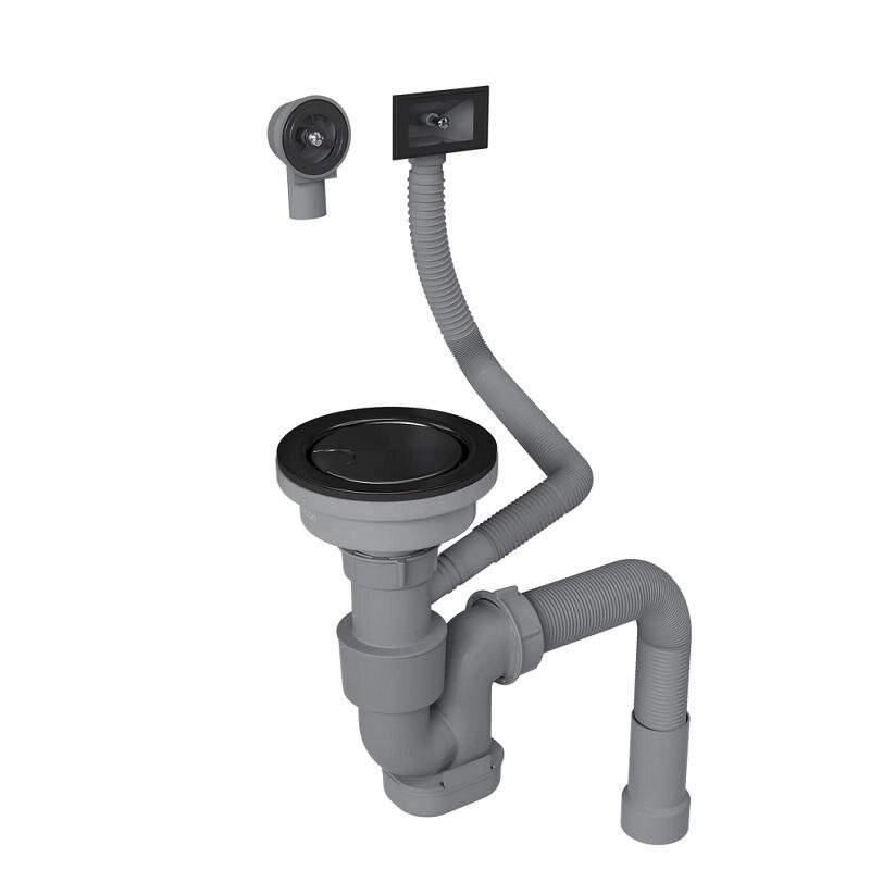 Изображение товара Reflexion RX3001BL сифон для кухонной мойки с выпуском и PVD (оружейная сталь) Изображение товара Reflexion RX3001BL сифон для кухонной мойки с выпуском и PVD (оружейная сталь)