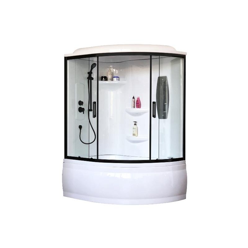 Изображение товара Душевой бокс Royal Bath ALP RB150ALP-T-BL-L, 150 x 100 см, левый, стекло прозрачное, профиль черный Изображение товара Душевой бокс Royal Bath ALP RB150ALP-T-BL-L, 150 x 100 см, левый, стекло прозрачное, профиль черный