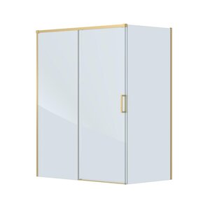 Изображение товара Душевой уголок Cezares PLANE-AH-1-150/80-C-BORO, 150 x 80 см, стекло прозрачное, профиль золото брашированное