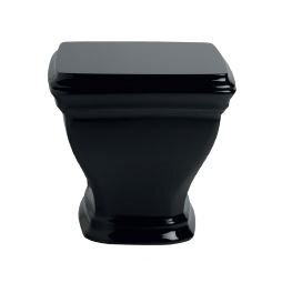 Изображение товара Напольный унитаз ArtCeram Civitas CIV002 03 00 с высоким бачком HEC004 03 00, черный, фурнитура хром