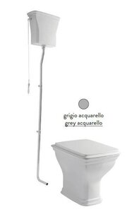 Изображение товара Напольный унитаз ArtCeram Civitas CIV002 34 00 с высоким бачком, серый, фурнитура хром
