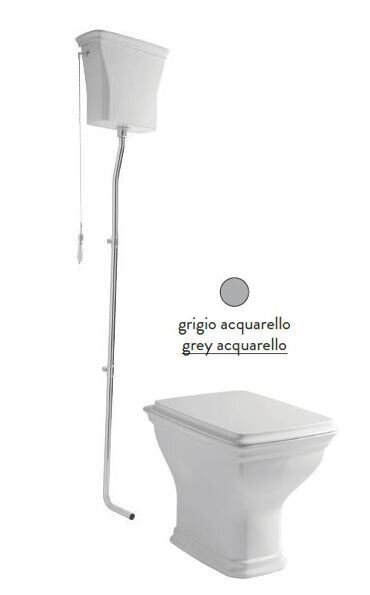 Изображение товара Напольный унитаз ArtCeram Civitas CIV002 34 00 с высоким бачком, серый, фурнитура хром