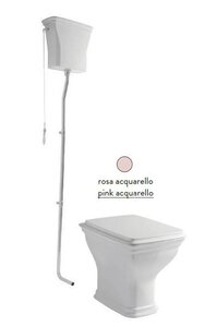 Изображение товара Напольный унитаз ArtCeram Civitas CIV002 33 00 0 с высоким бачком, розовый, фурнитура хром