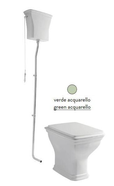 Изображение товара Напольный унитаз ArtCeram Civitas CIV002 35 00 с высоким бачком, салатовый, фурнитура хром