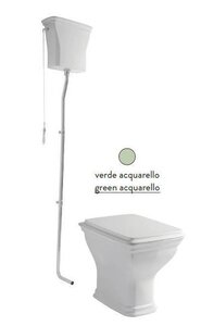 Изображение товара Напольный унитаз ArtCeram Civitas CIV002 35 00 с высоким бачком, салатовый, фурнитура хром