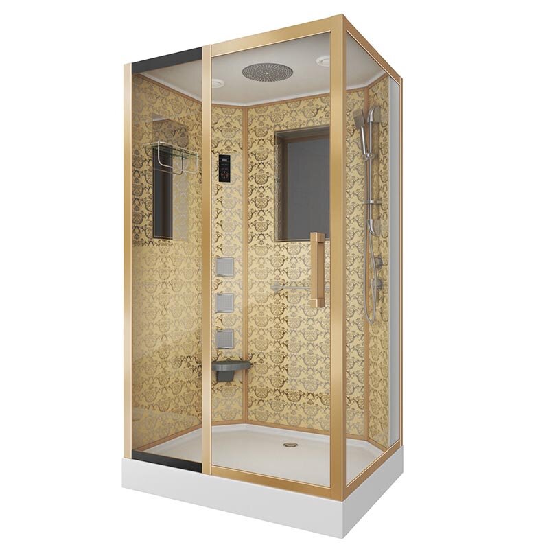 Изображение товара Душевая кабина Niagara 7711GL, 120 x 90 см с гидромассажем, стенки золото, левая Изображение товара Душевая кабина Niagara 7711GL, 120 x 90 см с гидромассажем, стенки золото, левая