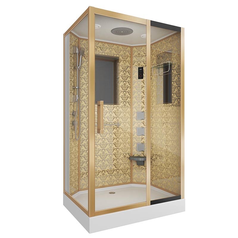 Изображение товара Душевая кабина Niagara 7711GR, 120 x 90 см с гидромассажем, стенки золото, правая