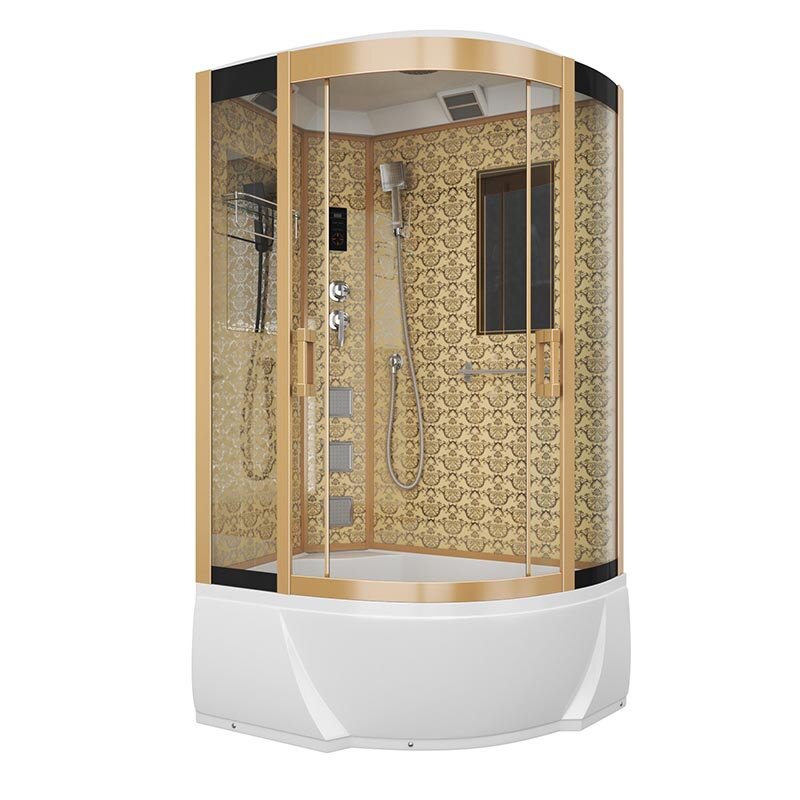 Изображение товара Душевая кабина Niagara 7712GL/7712GR, 120 x 80 см с гидромассажем, стенки золото Изображение товара Душевая кабина Niagara 7712GL/7712GR, 120 x 80 см с гидромассажем, стенки золото