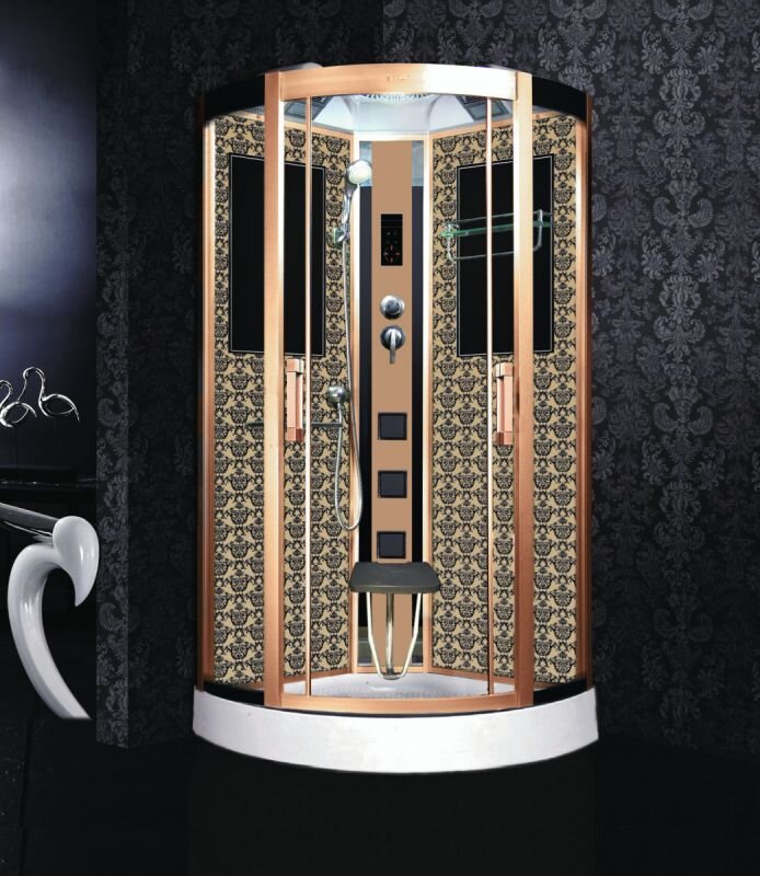 Изображение товара Душевая кабина Niagara 7715G, 90 x 90 см с гидромассажем, стенки золото Изображение товара Душевая кабина Niagara 7715G, 90 x 90 см с гидромассажем, стенки золото