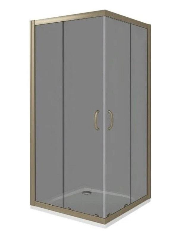 Изображение товара Душевой уголок Good Door Jazz CR-90-B-BR, ДЖ00040, 90 х 90 см, стекло тонированное, профиль бронза