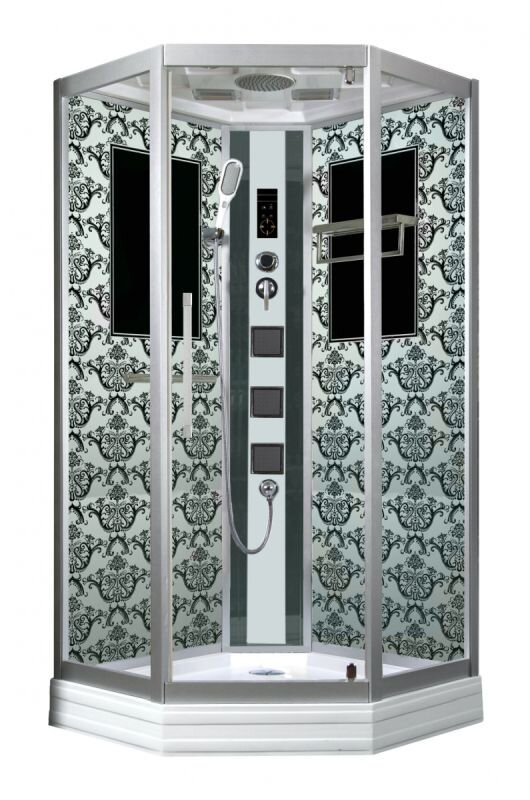 Изображение товара Душевая кабина Niagara 7717W 100x100 см с гидромассажем, крышей и электропанелью