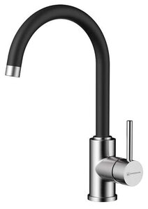 Изображение товара Смеситель для кухни Omoikiri Shinagawa-BN-BL 4994252, нержавеющая сталь/черный (отсутствует упаковка)