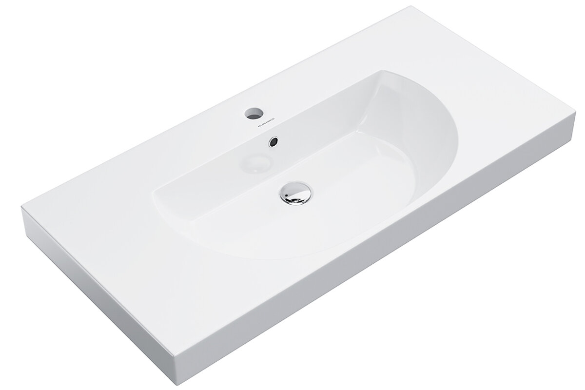 Изображение товара Раковина Kerama Marazzi Boungiorno 100, подвесная/мебельная, белая глянцевая, BG.wb.100