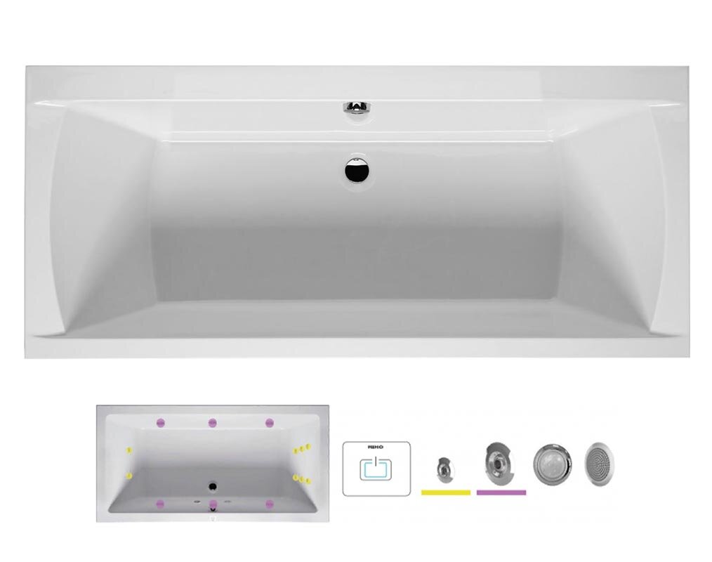 Изображение товара Ванна гидромассажная Riho Julia 190 x 90 см, FLOW2