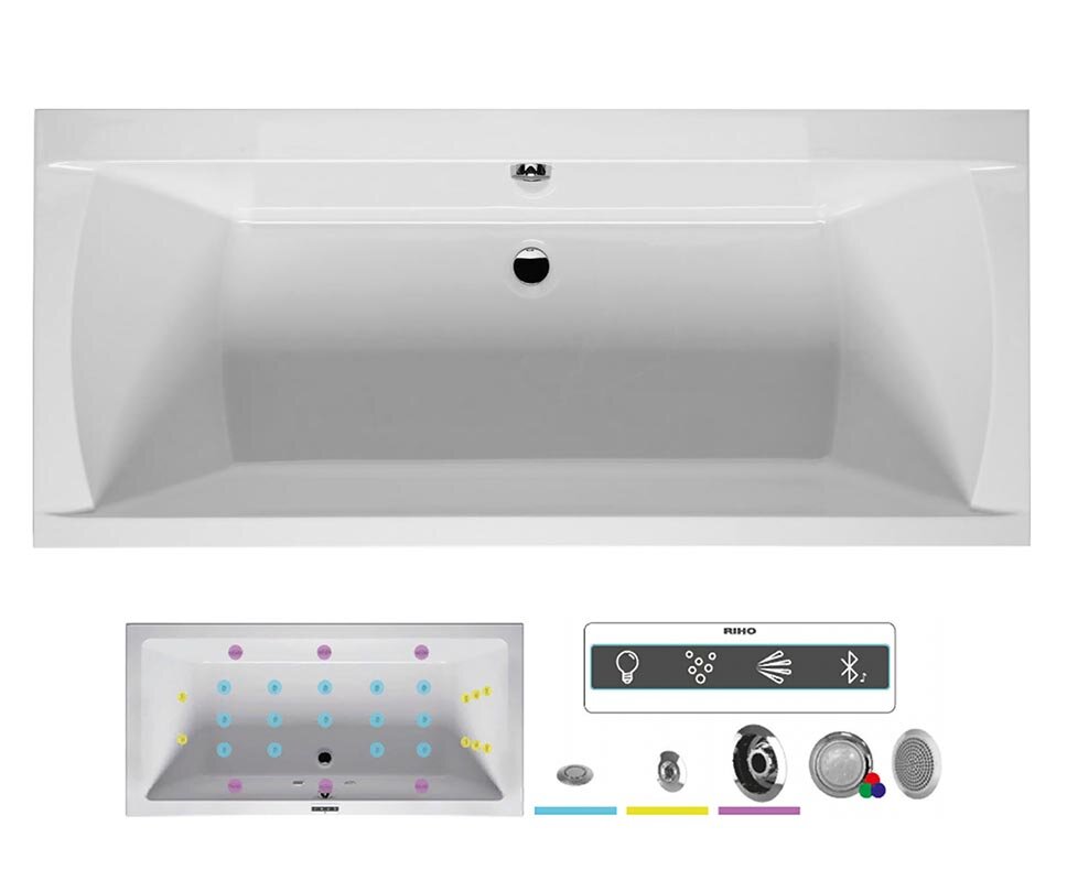 Изображение товара Riho Julia 160x70 JOY - гидромассажная ванна с аудио и подсветкой Изображение товара Riho Julia 160x70 JOY - гидромассажная ванна с аудио и подсветкой