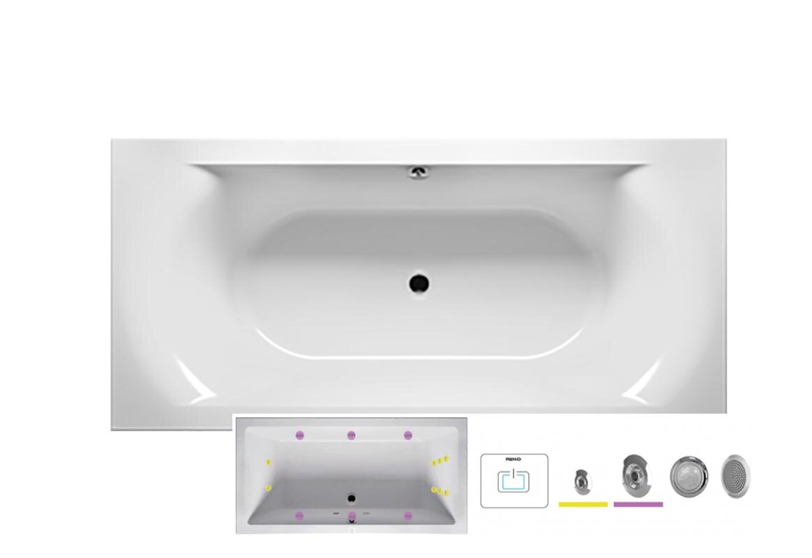 Изображение товара Riho Lima 190x90 FLOW2 - гидромассажная ванна 190x90 см