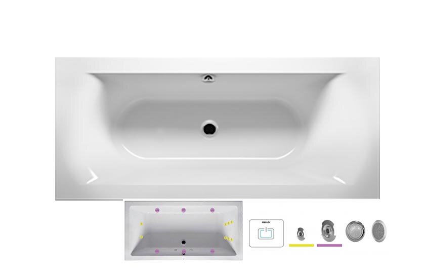 Изображение товара Ванна гидромассажная Riho Lima 180x80 акрил белая