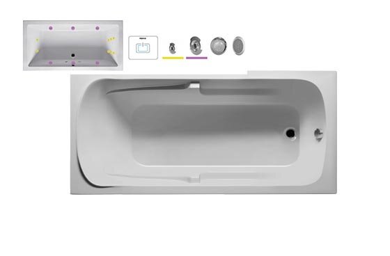 Изображение товара Гидромассажная ванна Riho Future 190x90 см FLOW2 акриловая для двоих