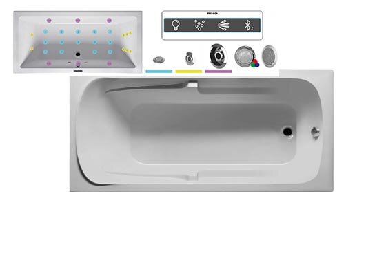 Изображение товара Ванна гидромассажная Riho Future 190 x 90 см, JOY2 Изображение товара Ванна гидромассажная Riho Future 190 x 90 см, JOY2