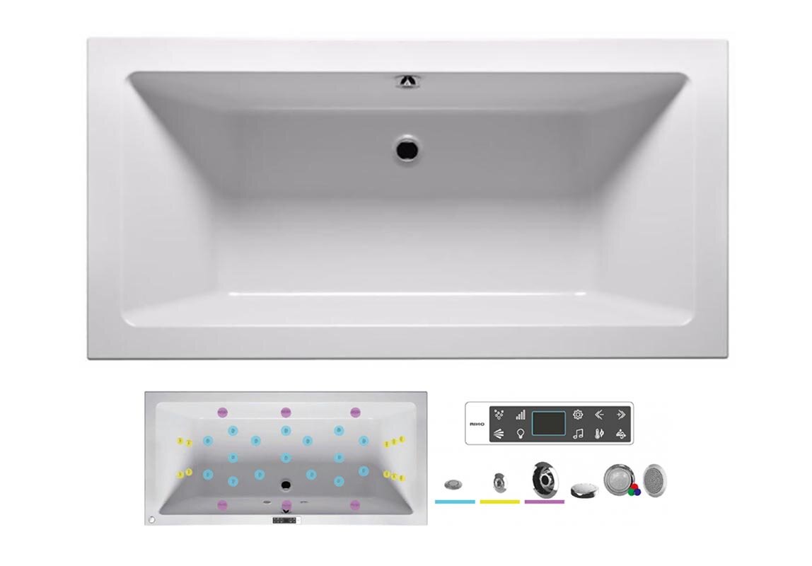 Изображение товара Ванна гидромассажная Riho Lusso 180 x 80 см, BLISS Изображение товара Ванна гидромассажная Riho Lusso 180 x 80 см, BLISS