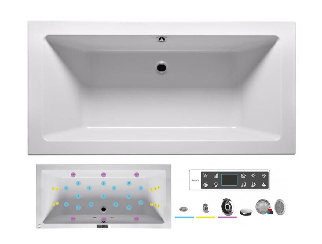 Изображение товара Riho Lusso BLISS 180x90 см - гидромассажная ванна с аудио Изображение товара Riho Lusso BLISS 180x90 см - гидромассажная ванна с аудио