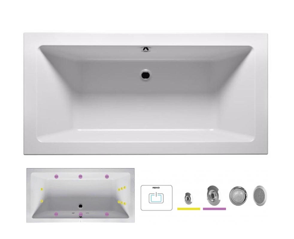 Изображение товара Гидромассажная ванна Riho Lusso 190x80 см с подсветкой и форсунками