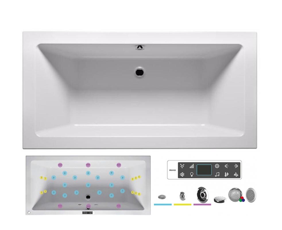 Изображение товара Ванна гидромассажная Riho Lusso 190 x 80 см, BLISS2 Изображение товара Ванна гидромассажная Riho Lusso 190 x 80 см, BLISS2